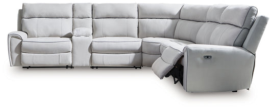 Social Pointe 6-Piece Reclining Sectional with Storage Console