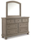 Lettner King Panel Bed with Mirrored Dresser
