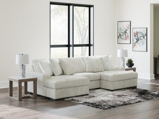 Stupendous 3-Piece Sectional with Double Chaise