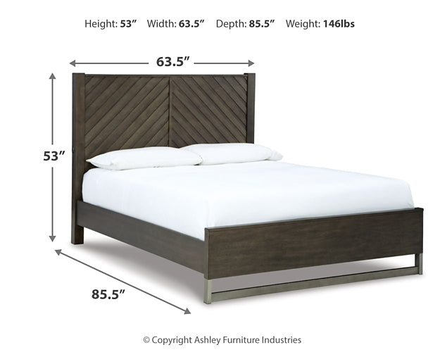 Arkenton Queen Panel Bed with Mirrored Dresser