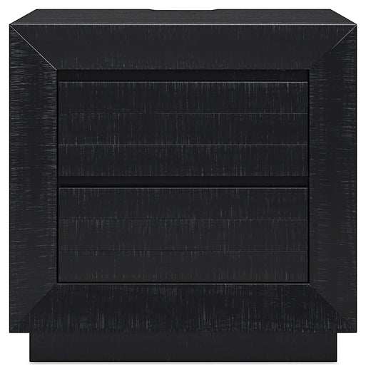 Londer California King Panel Bed with Mirrored Dresser, Chest and Nightstand