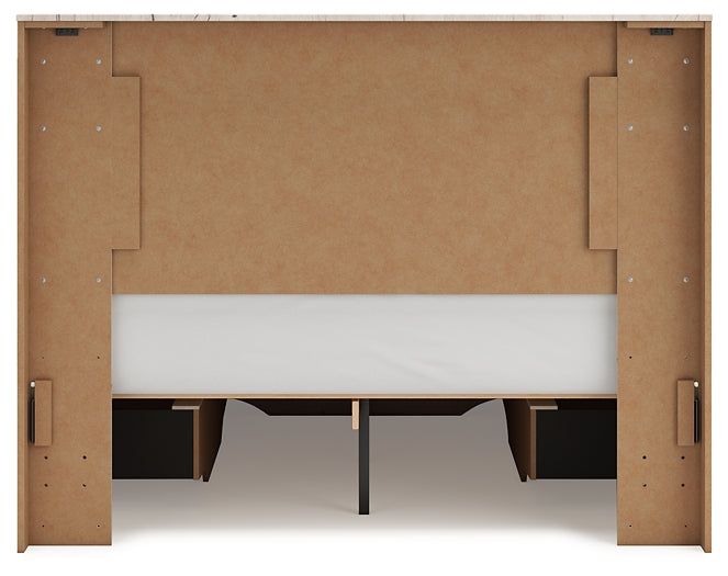 Lawroy Queen Panel Storage Bed with Mirrored Dresser, Chest and Nightstand