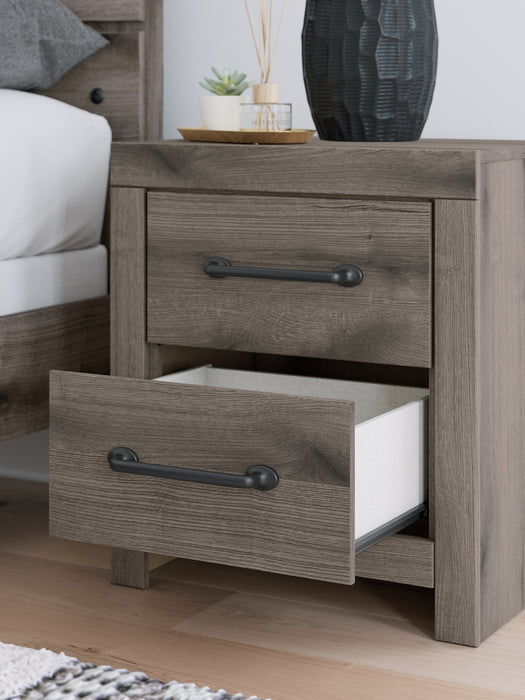 Graystorm King Panel Bed with Mirrored Dresser