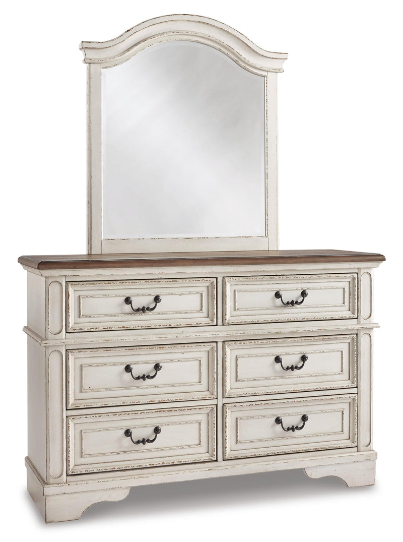 Realyn Twin Panel Bed with Mirrored Dresser