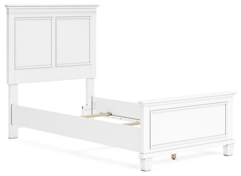 Fortman Twin Panel Bed with Mirrored Dresser