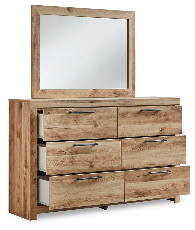 Hyanna Queen Panel Storage Bed with 2 Under Bed Storage Drawer, Dresser, Mirror and Nightstand