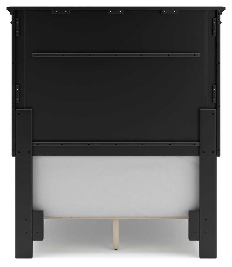 Lanolee Twin Panel Bed with Mirrored Dresser and Nightstand