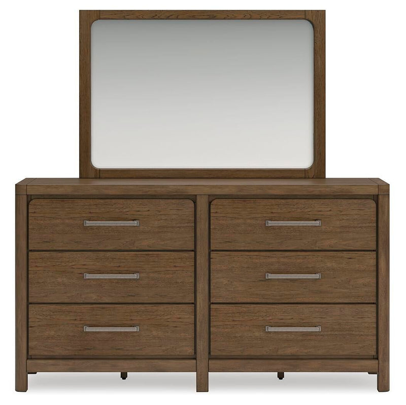 Cabalynn Queen Upholstered Bed with Mirrored Dresser, Chest and Nightstand