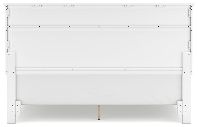 Fortman King Panel Bed with Mirrored Dresser and Nightstand