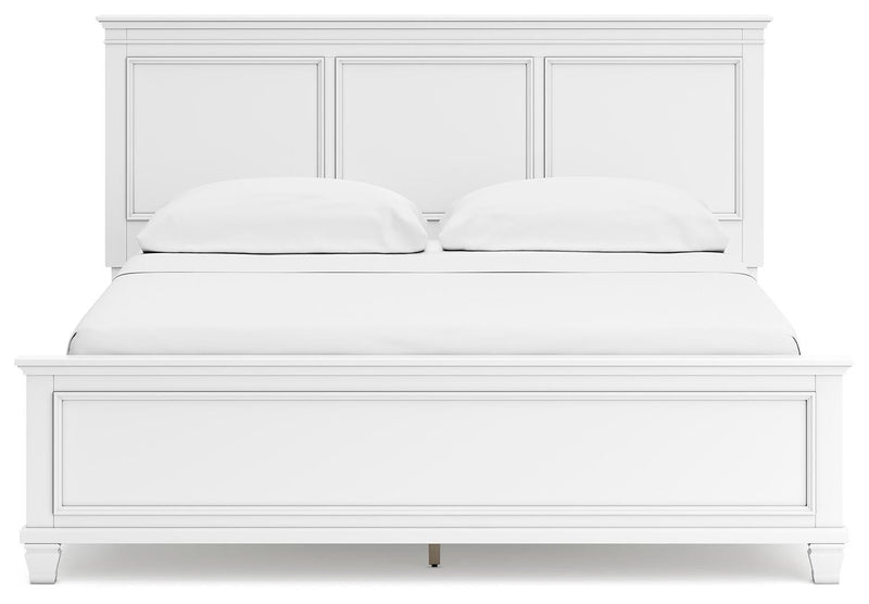 Fortman California King Panel Bed with Mirrored Dresser, Chest and Nightstand