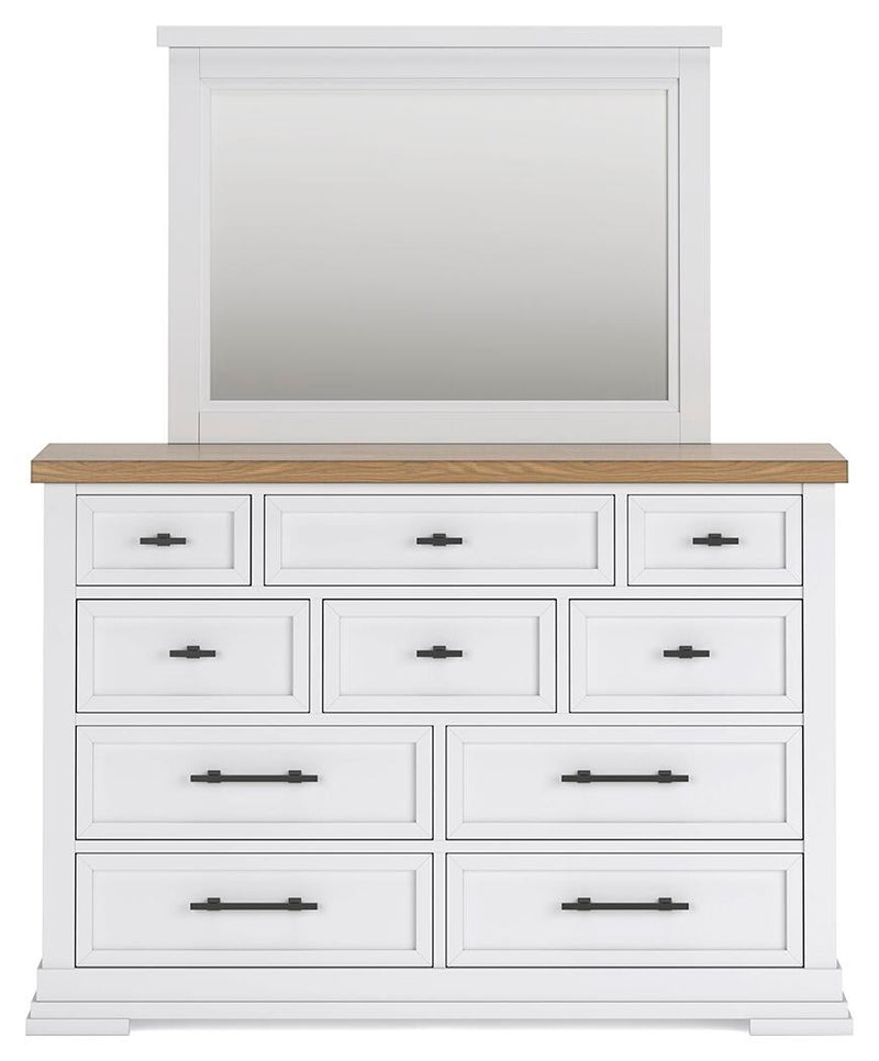 Ashbryn California King Panel Storage Bed, Dresser, Mirror and Nightstand