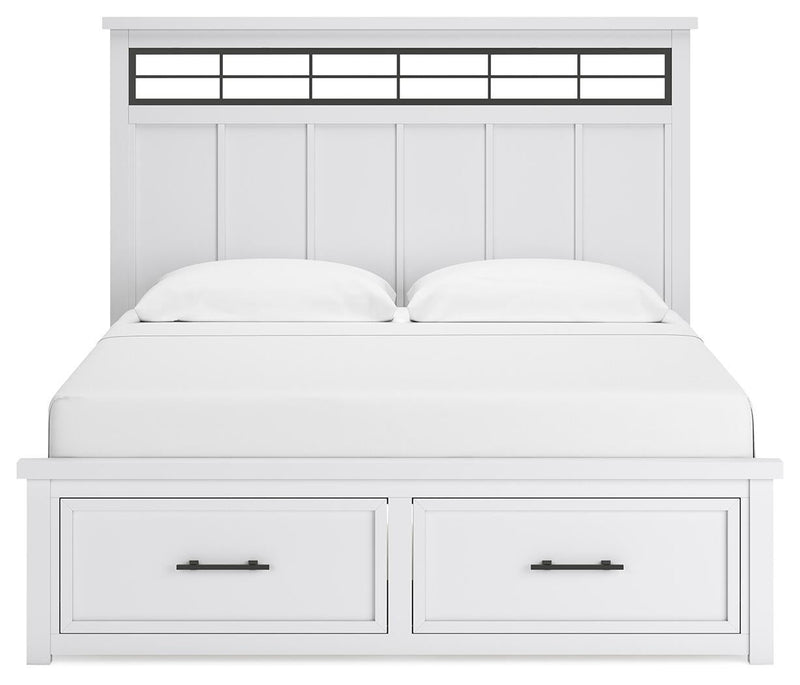 Ashbryn King Panel Storage Bed, Dresser and Mirror