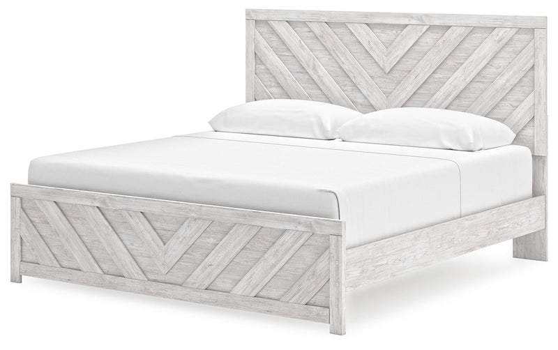 Cayboni King Panel Bed, Dresser, Mirror, Chest and Nightstand