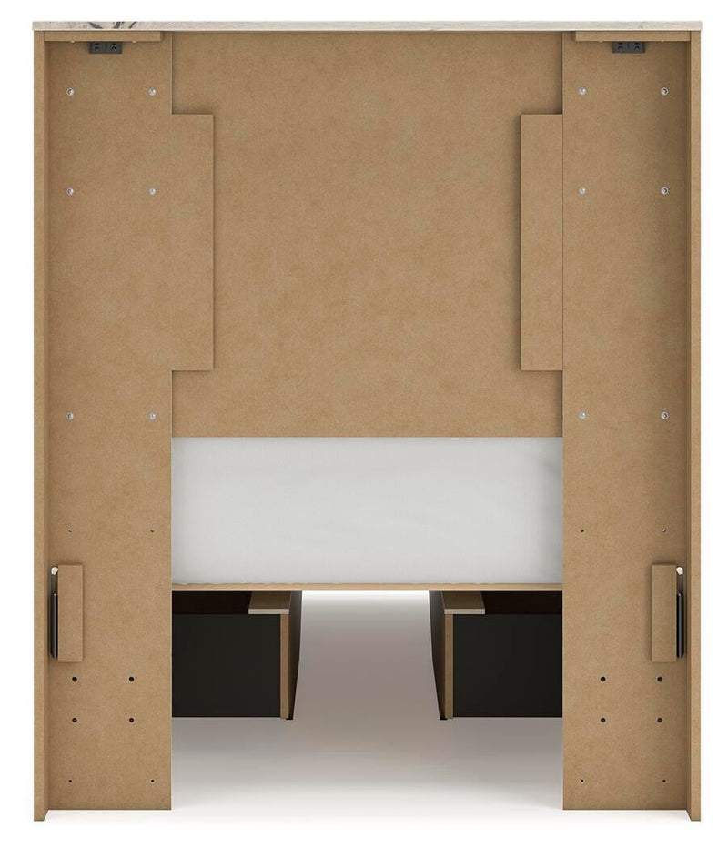 Lawroy Twin Panel Bed with Storage, Dresser and Mirror