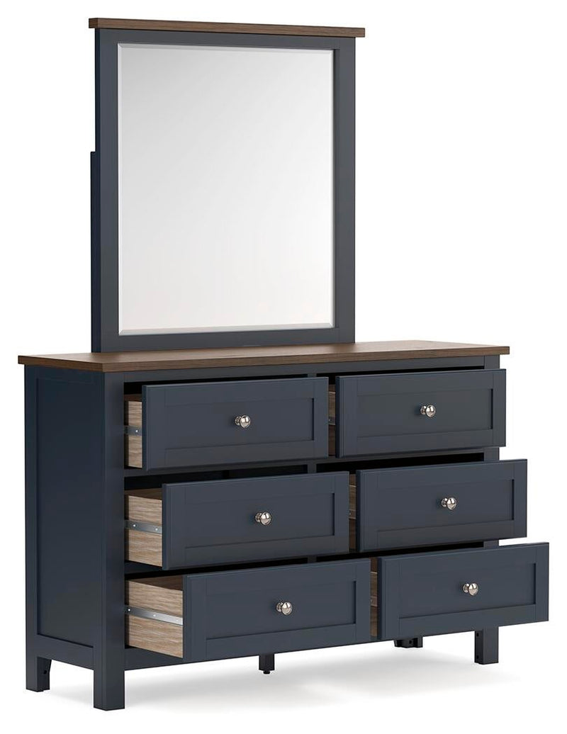 Landocken Twin Panel Headboard, Dresser and Mirror