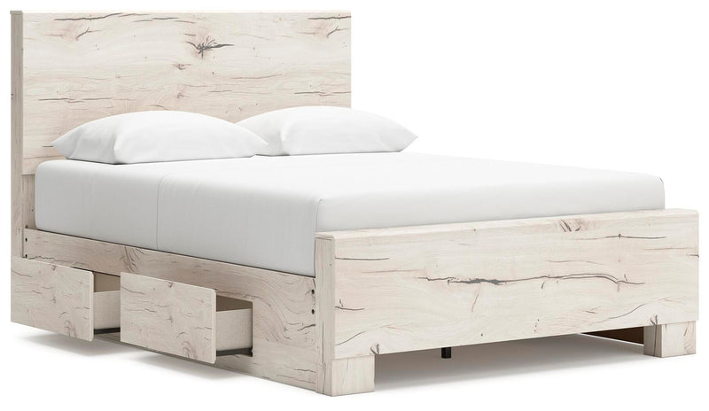 Lawroy Queen Panel Bed with Storage, Dresser, Mirror and Nightstand