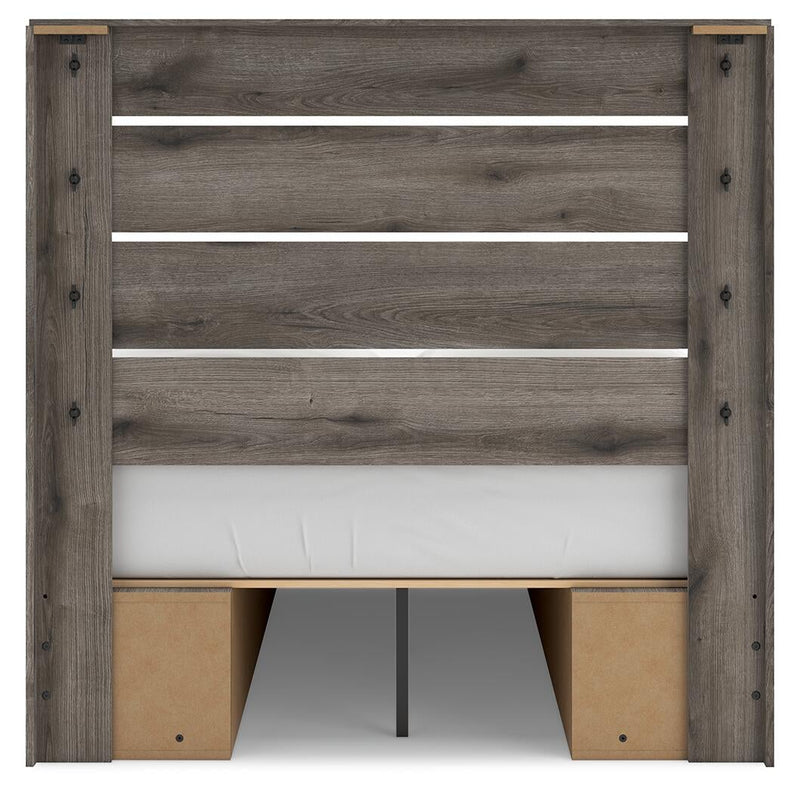 Graystorm Full Panel Bed with Storage, Dresser, Mirror, Chest and Nightstand