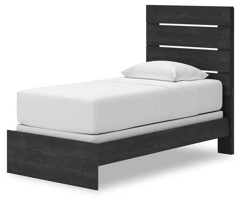 Hollivern Twin Panel Bed, Dresser, Mirror, Chest and Nightstand