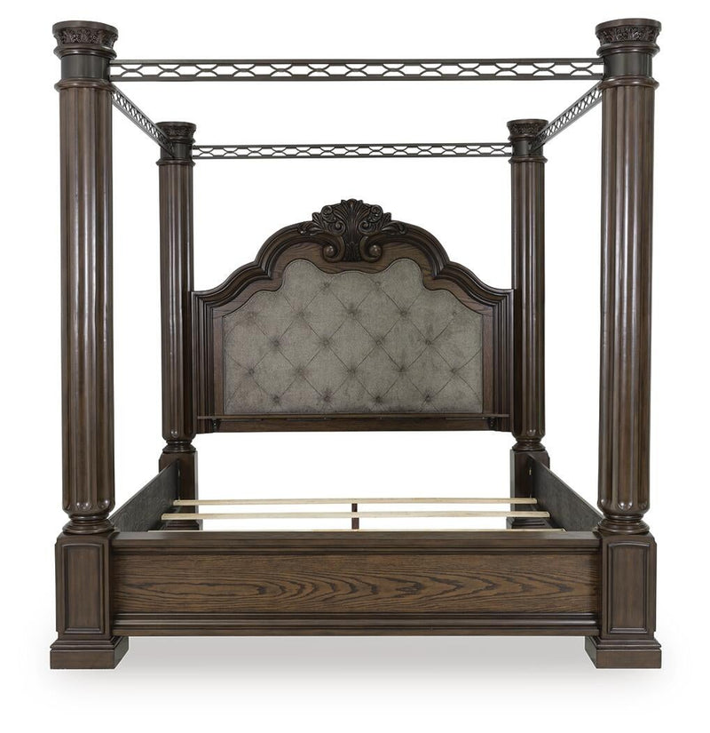 Maylee King Canopy Bed, Dresser and Mirror