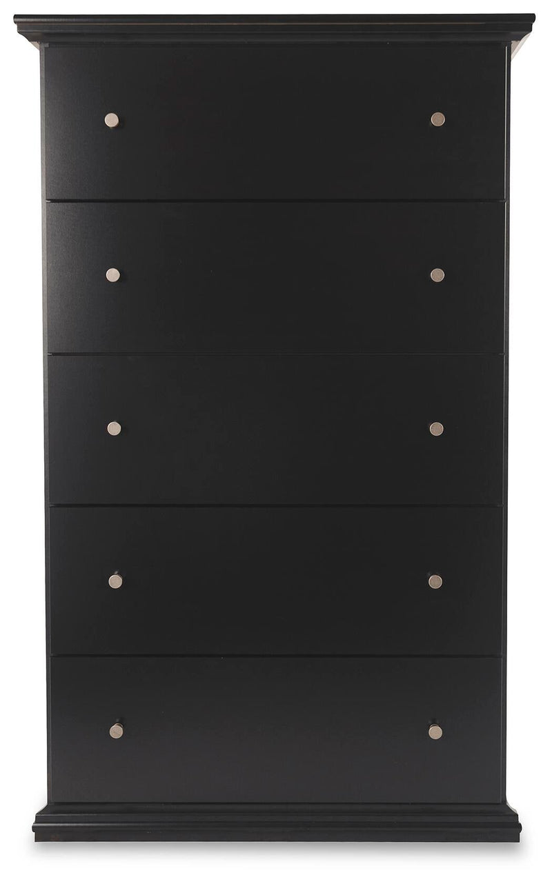 Maribel King Panel Bed, Dresser, Mirror, Chest and Nightstand