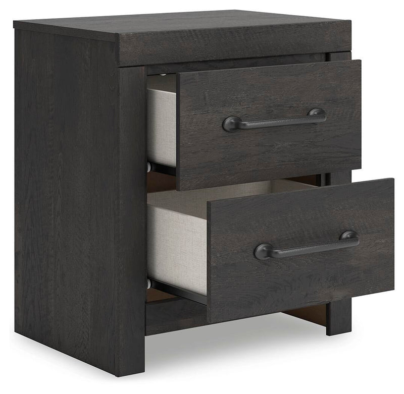 Hollivern King Panel Bed, Dresser, Mirror, Chest and Nightstand