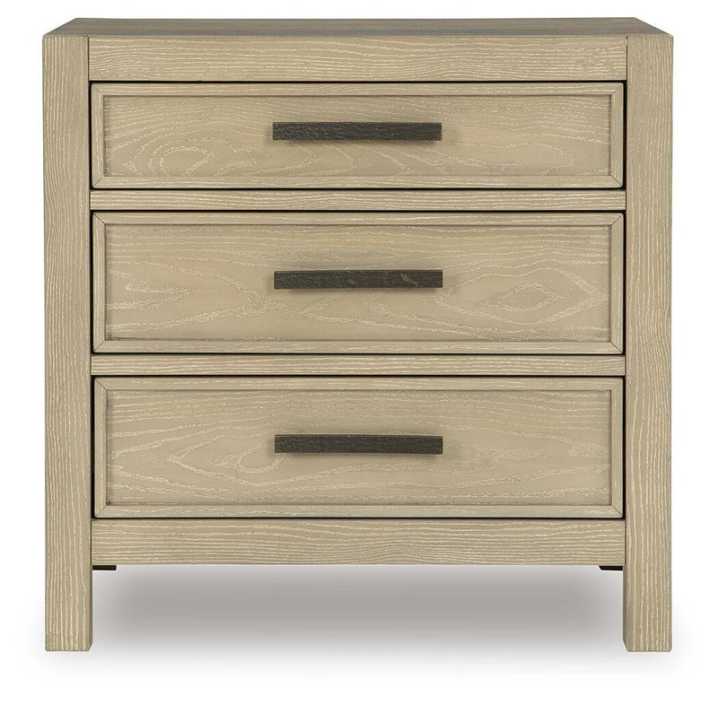 Calmoro King Bookcase Bed with Mirrored Dresser and Nightstand