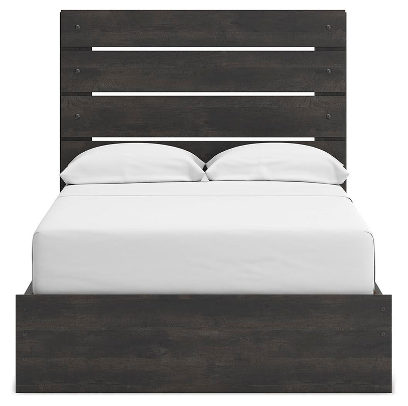 Hollivern Full Panel Bed with Storage, Dresser, Mirror and Nightstand