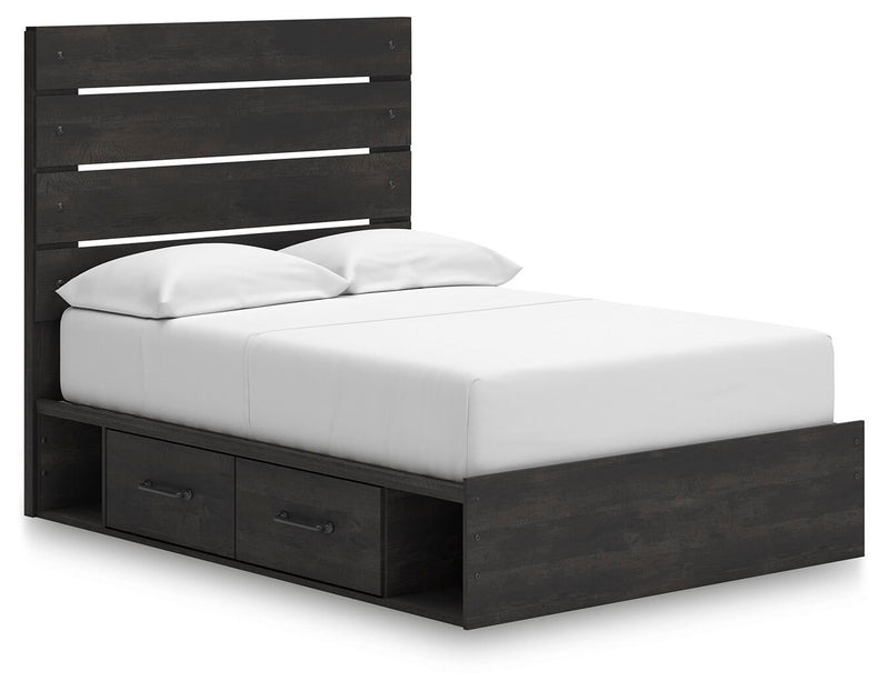 Hollivern Full Panel Storage Bed, Dresser, Mirror, Chest and Nightstand