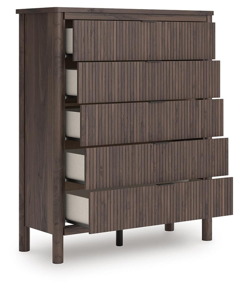 Pamytta Twin Panel Platform Bed, Dresser, Mirror, Chest and Nightstand