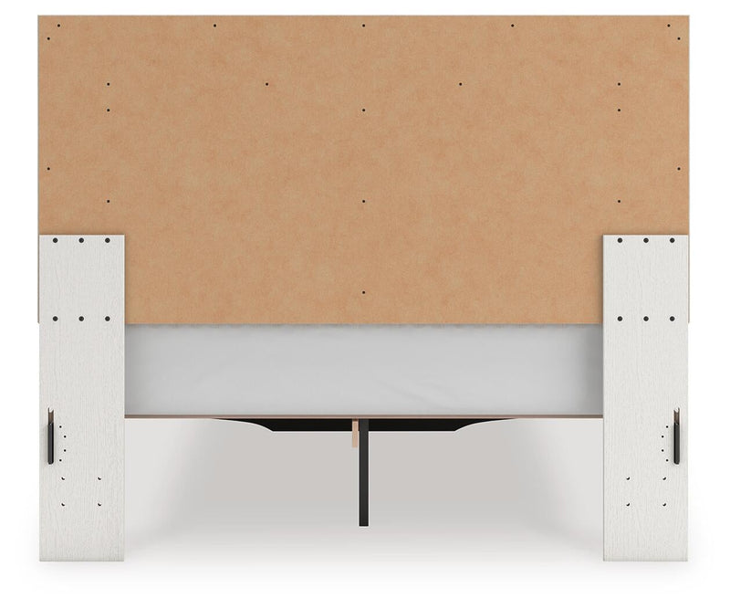 Zuraleus Queen Upholstered Panel Platform Storage Bed, Dresser and Mirror