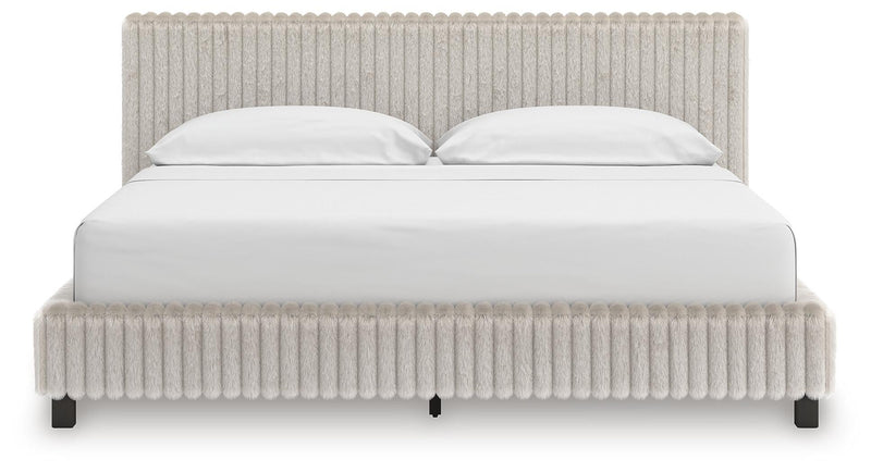 Zuraleus California King Upholstered Bed, Dresser, Mirror, Chest and Nightstand