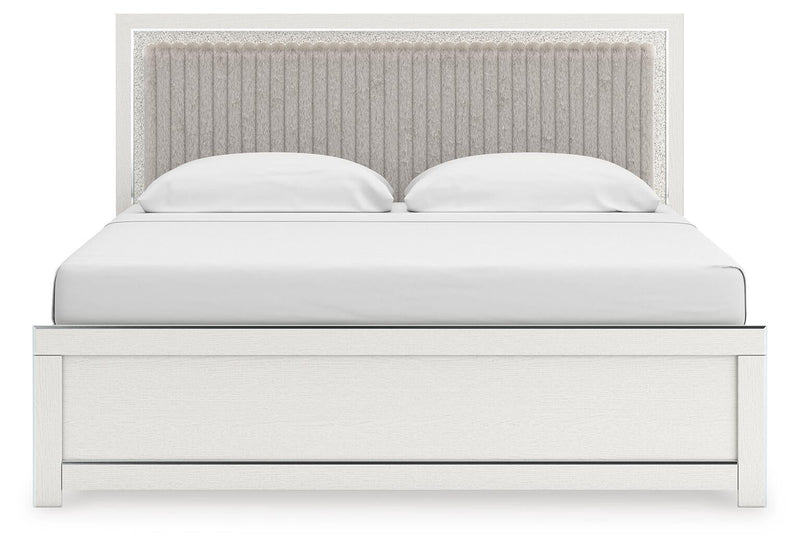 Zuraleus King Upholstered Panel Bed, Dresser and Mirror