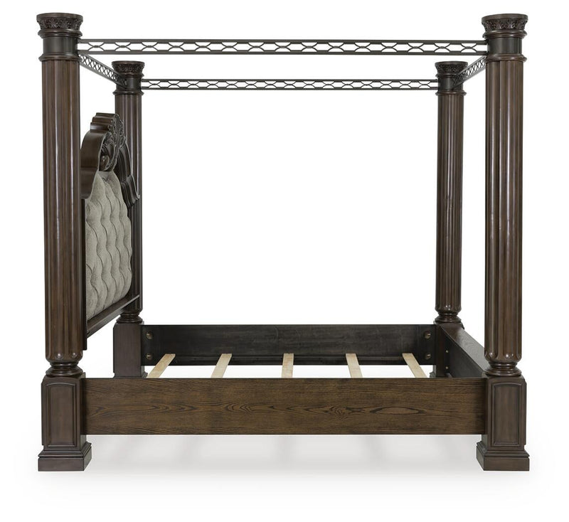 Maylee California King Canopy Bed, Dresser and Mirror