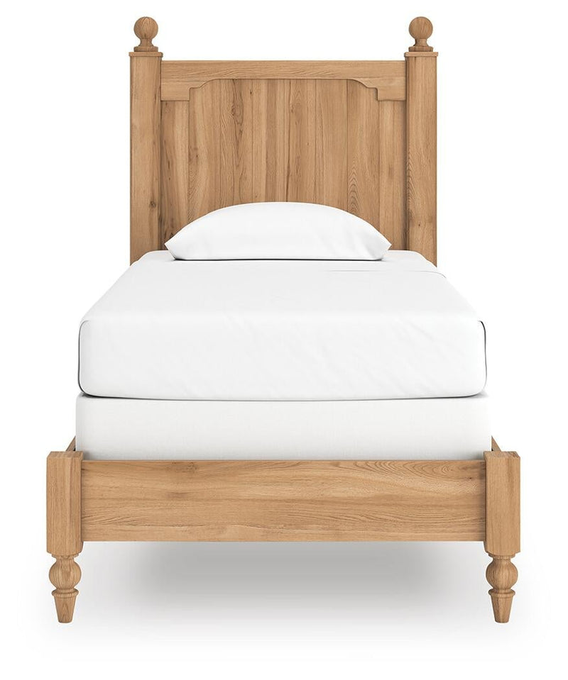Aleaport Twin Panel Bed with Mirrored Dresser and Nightstand