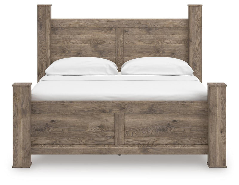 Rusticott King Poster Bed, Dresser and Mirror