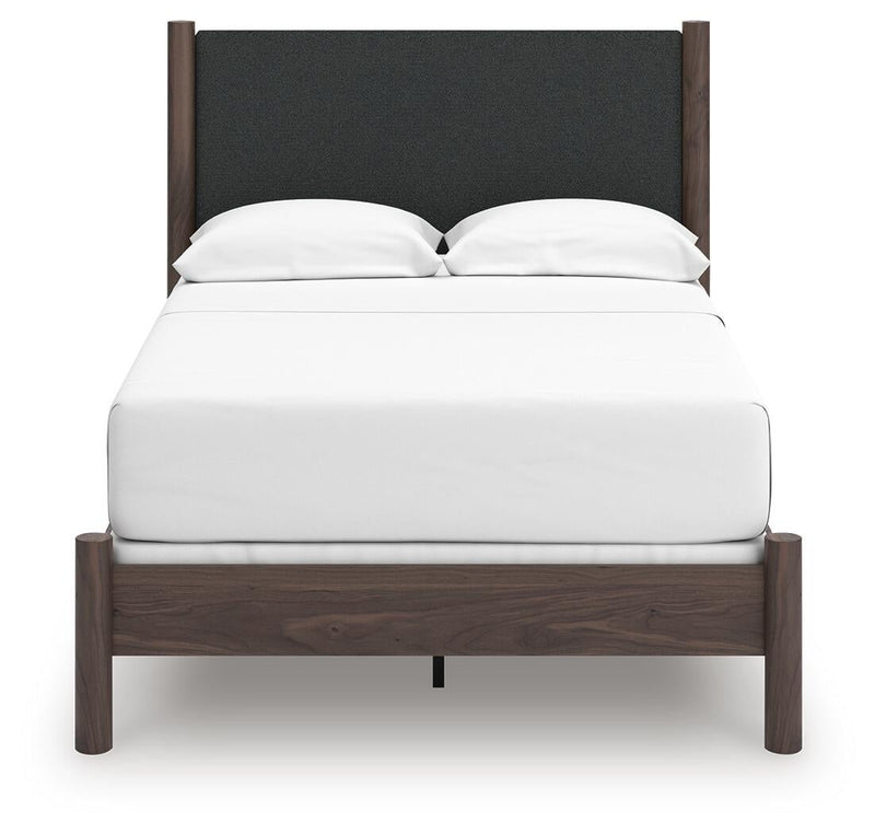 Pamytta Full Upholstered Panel Bed, Dresser and Mirror