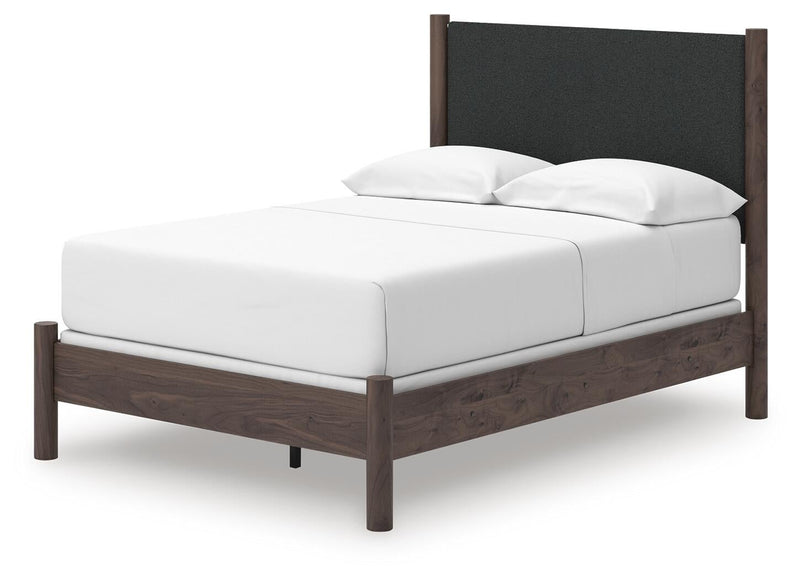Pamytta Full Upholstered Panel Bed, Dresser and Mirror