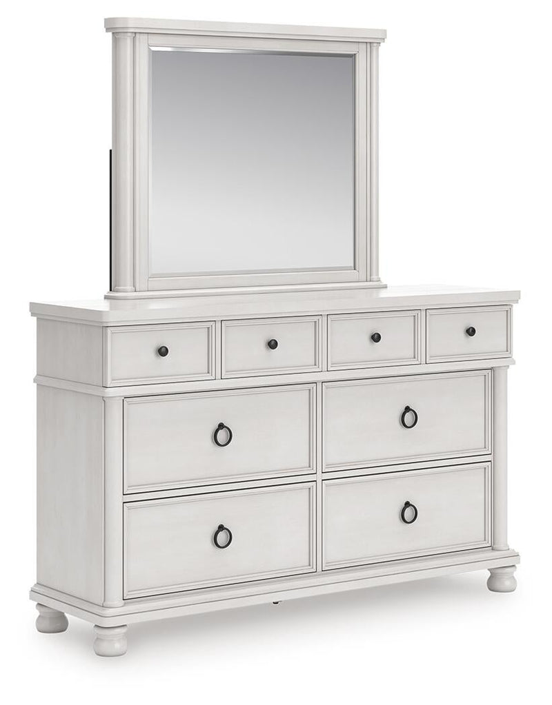 Rowlenstown King Poster Bed, Dresser and Mirror