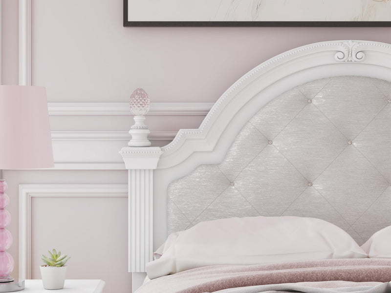 Kozlani Full Upholstered Panel Storage Bed, Dresser, Mirror and Nightstand
