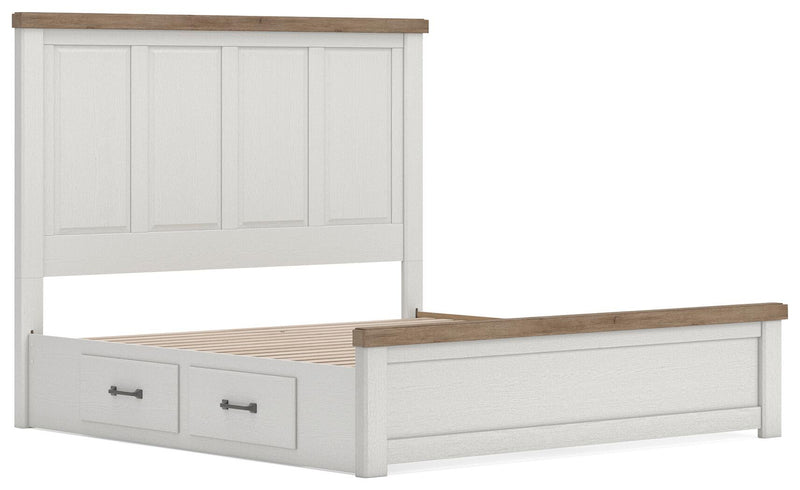 Savonport King Panel Bed with Storage, Dresser and Mirror