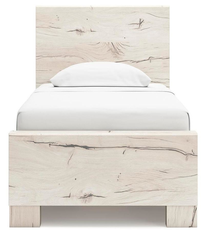 Lawroy Twin Panel Bed with Storage, Dresser, Mirror and Nightstand