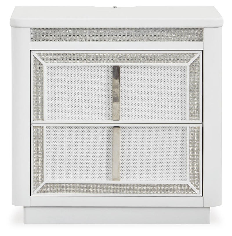 Chalanna California King Upholstered Storage Bed, Dresser and Mirror