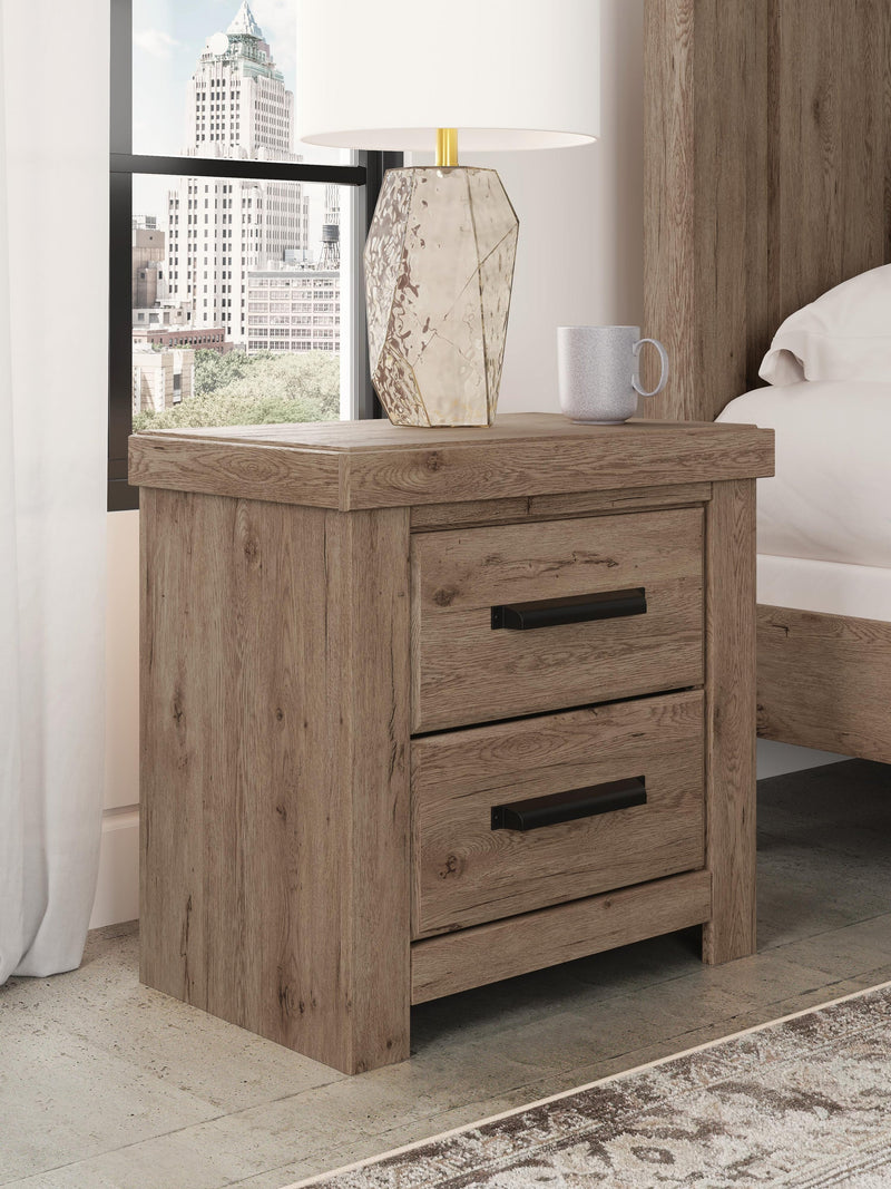 Garistyn Queen Panel Storage Bed, Dresser, Mirror, Chest and Nightstand