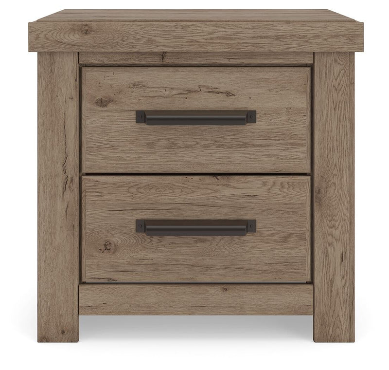 Garistyn King Panel Storage Bed. Dresser, Mirror and Nightstand