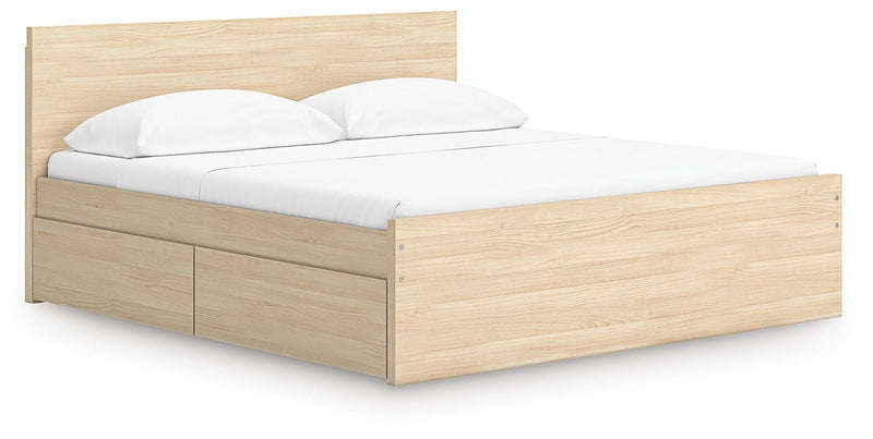 Onita King Panel Platform Bed with 2 Side Storage