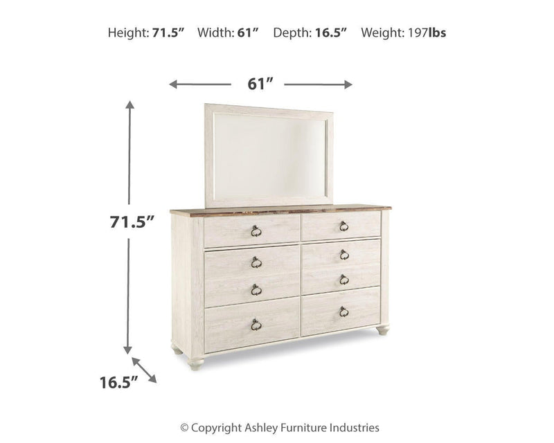 Willowton Dresser and Mirror