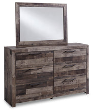 Load image into Gallery viewer, Derekson King Panel Bed with 2 Storage Drawers with Mirrored Dresser and Chest
