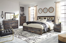 Load image into Gallery viewer, Drystan Queen Bookcase Bed with 2 Storage Drawers with Mirrored Dresser, Chest and Nightstand
