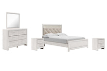 Load image into Gallery viewer, Altyra Queen Panel Bed with Mirrored Dresser and 2 Nightstands
